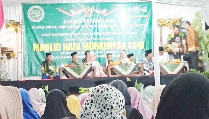 Pasangan Etik-Eko Sapto Hadiri Pengajian MWCNU Polokarto, Ajak Warga Tolak Golput