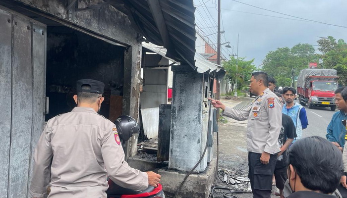 Diduga Akibat Korsleting Listrik, Pom Mini di Wagir Kabupaten Malang Terbakar