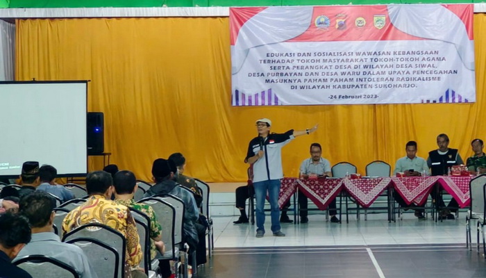 Edukasi dan Sosialisasi Wasbang, Densus 88 AT Kumpulkan Tokoh Masyarakat 3 Desa di Sukoharjo