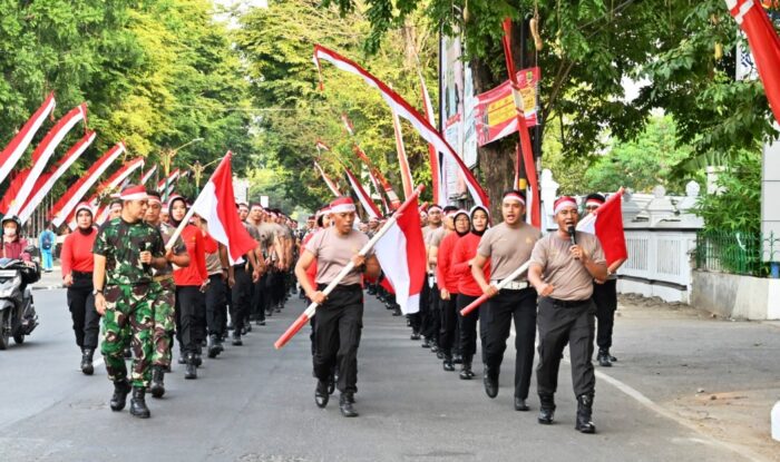 Meriahkan Agustusan, Kodim 0726 dan Polres Sukoharjo Lari Pagi Bersama Tempuh 6 Kilometer