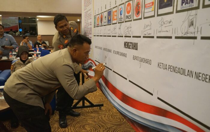 Sepakat Pemilu 2024 Damai, Polres Sukoharjo Gelar Rakor Lintas Sektoral