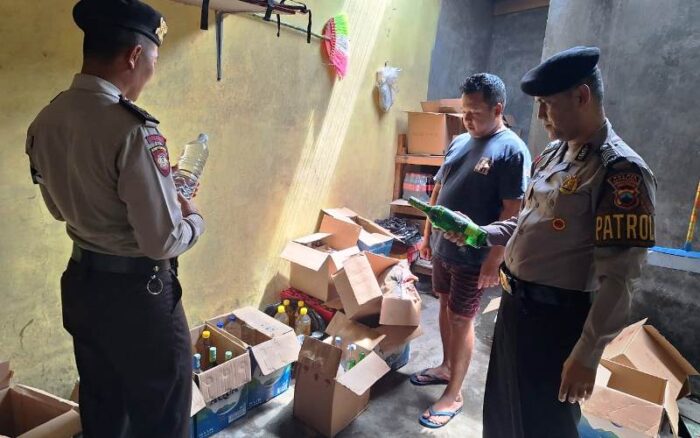Patroli Kamtibmas, Polres Boyolali Amankan Seorang Warga Penjual Miras