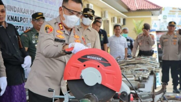 Hasil Operasi 3 Bulan, 441 Knalpot Brong Sitaan Satlantas Polres Kebumen Dimusnahkan