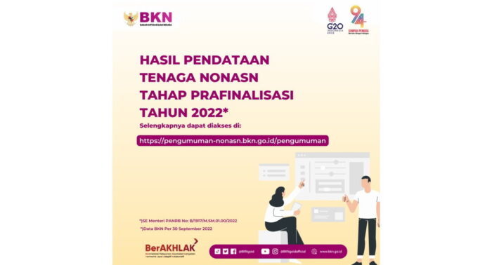 Cek Tautan Berikut, Cara Melihat Pengumuman Pendataan Tenaga Non-ASN Tahap Prafinalisasi Tahun 2022