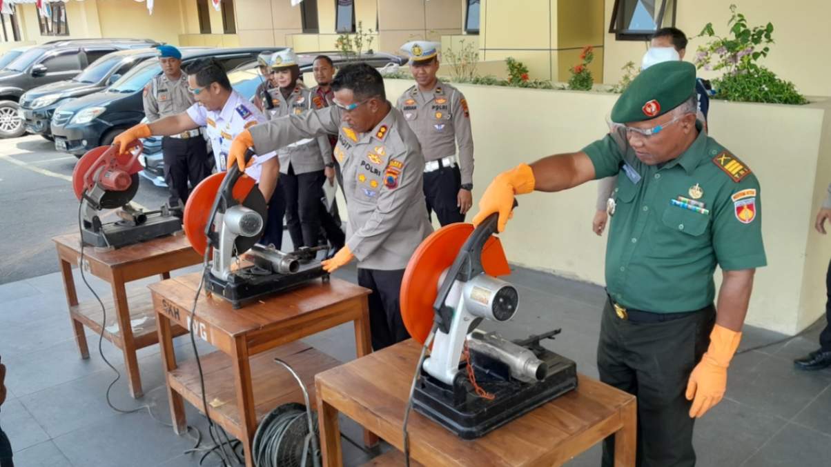 Hasil Operasi 3 Bulan, 1503 Knalpot Brong Dimusnahkan Polres Sukoharjo